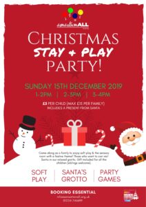 Christmas Party stay and play poster - SensationALL