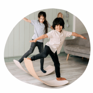 2 children balancing